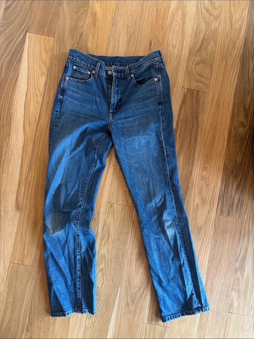 AYR the LaLa Women’s Straight-Leg Jeans in Dark Blue Denim